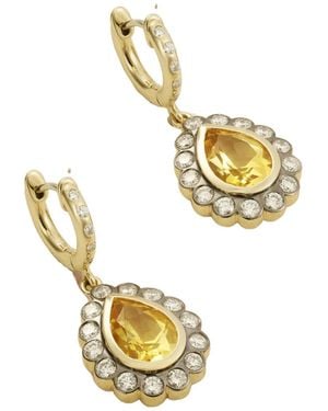 Marlo Laz 14-Karat, Citrine And Diamond Earrings - Metallic