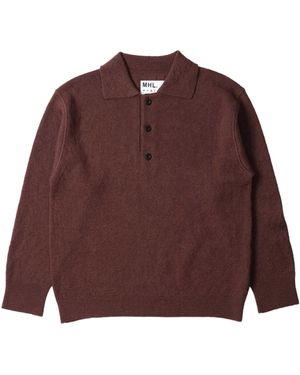 Margaret Howell Mhl. Oversized Knitted Polo - Purple