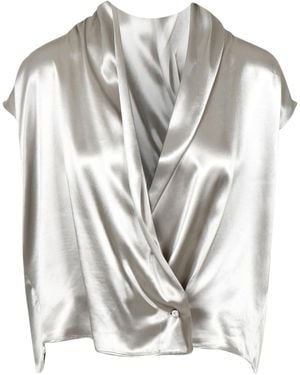 Alberta Ferretti Pleated Shirt - Grey