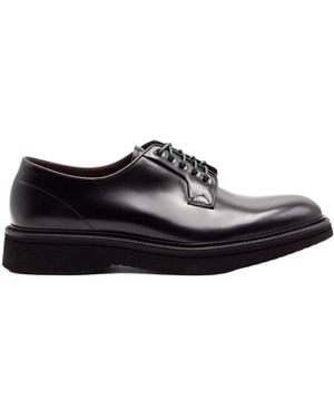 Green George Lace-Up Derby Shoes - Black