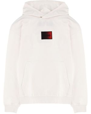 BOSS Cotton Hooded Sweatshirt - White