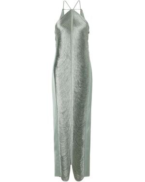 Cult Gaia Satin-Trimmed Mesh Gown - Green