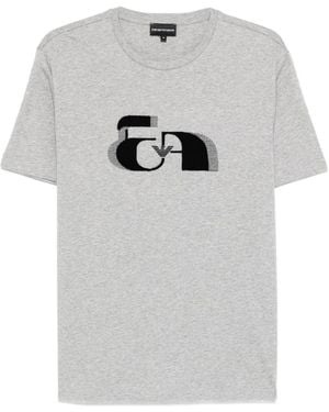 Emporio Armani Logo-Graphic T-Shirt - Grey