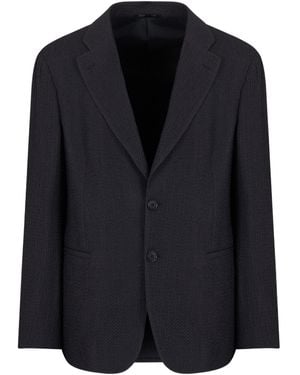 Giorgio Armani Single-Breasted Blazer - Black