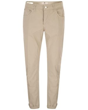 Pt Pantaloni Pt Torino Five-Pocket Slim Trousers - Natural