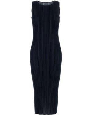 Pleats Please Issey Miyake Pleats Please Issey Miyake Sleeveless Pleated Dress - Blue