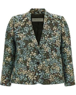 Dries Van Noten Bamis Floral Jacquard Buttoned Blazer - Green