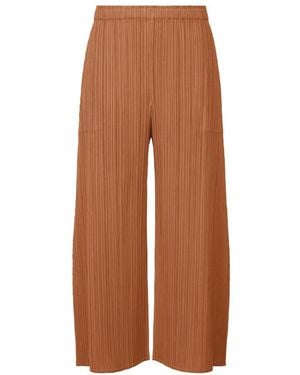 Pleats Please Issey Miyake Pleats Please Issey Miyake Pleated Wide-Leg Trousers - Brown