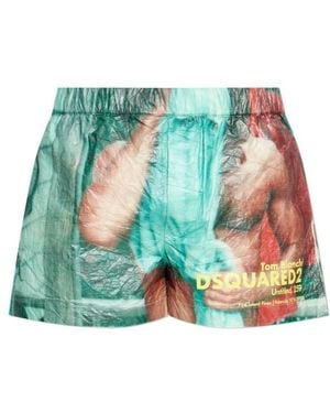DSquared² X Tom Bianchi Printed Shorts - Green