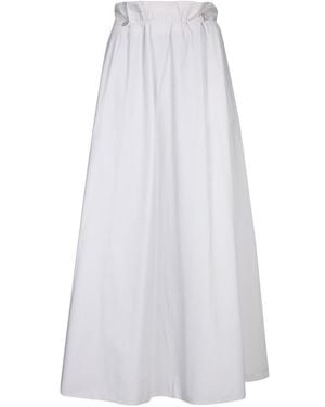 Herno Gathered Detailed Midi Skirt - White