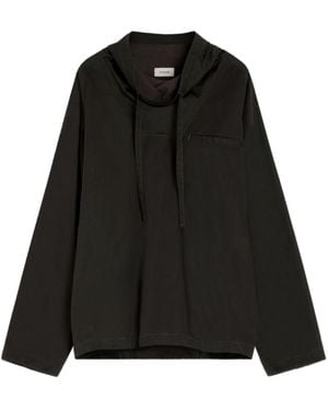 Lemaire Funnel Neck Drawstring Sweatshirt - Black