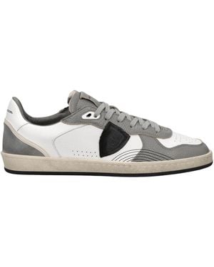 Philippe Model Round-Toe Lace-Up Sneakers - White
