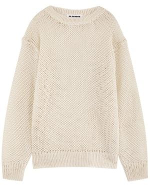 Jil Sander Open-Knit Silk Sweater - Natural