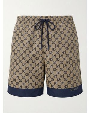 Gucci Printed Poplin Tech Swim Shorts - Grey