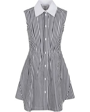 Sportmax Striped Sleeveless Dresses - Blue