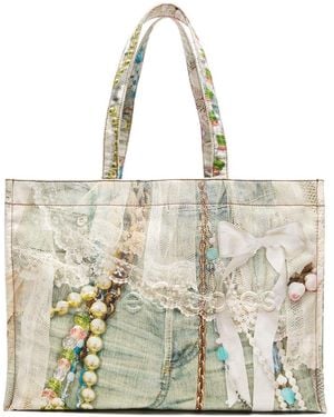 Acne Studios Logo Shoulder Tote Bag - Metallic