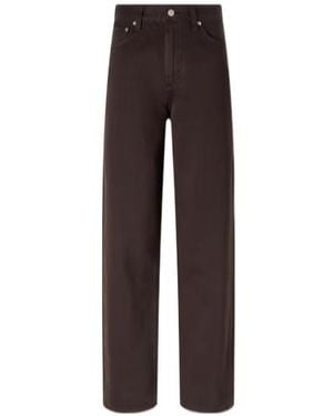 Citizens of Humanity Coated Highrise Wideleg Jeans - Brown
