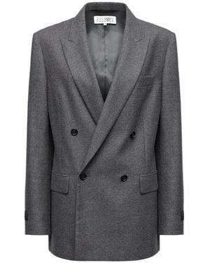 MM6 by Maison Margiela Double-Breasted Blazer - Grey