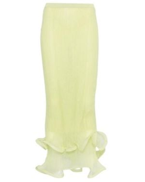 Jonathan Simkhai Midi Skirt With Ruffled Hem - Yellow