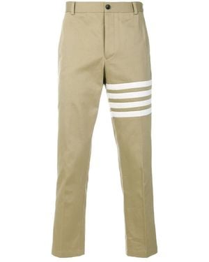 Thom Browne 4-Bar Stripe Chino Pants - Natural