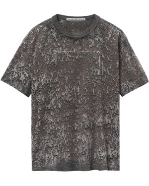 Alexander Wang Logo Embossed Splatter Wash T-Shirt - Grey
