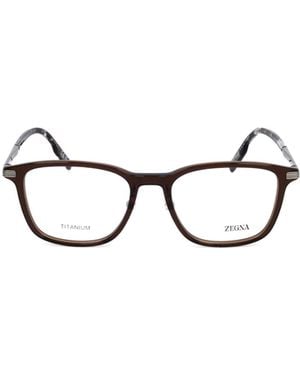 ZEGNA Rectangular Frame Glasses - White