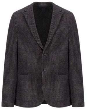 Harris Wharf London Blazer Patterned Moleskin - Black