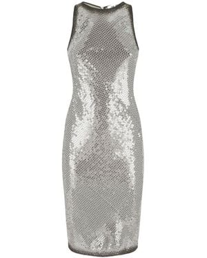 The Attico The Sequinned Mini Dress - Gray