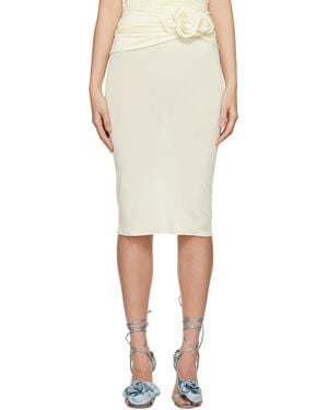 Magda Butrym Floral Decal Skirt - Natural