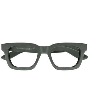 McQueen Eyewear Rectangle Frame Glasses - White