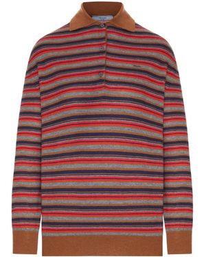Prada Long-Sleeve Knit Top - Red