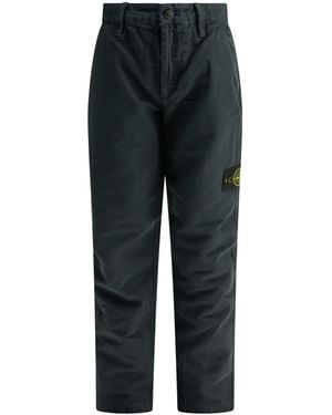 Stone Island Junior Logo Patch Pants - Black
