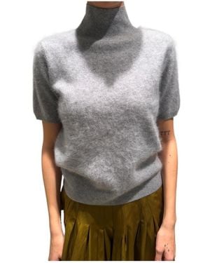 Max Mara Long Sleeved Knitted Hoodie - Grey