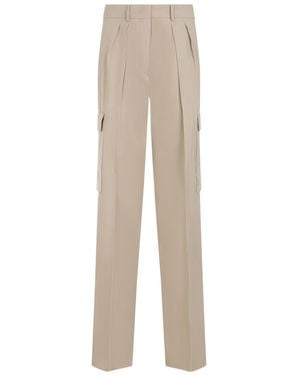 Sportmax High Waist Straight Leg Pants - Natural