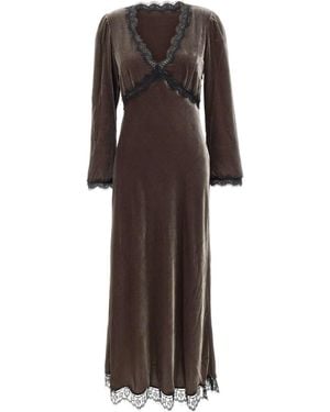 RIXO London Alesha Long Dress - Brown