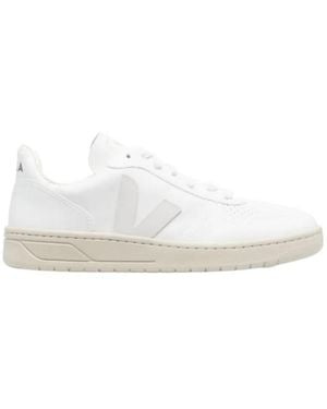 Veja V-10 Lace-Up Sneakers - White