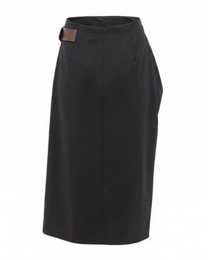 Bottega Veneta Grain De Poudre Skirt - Black