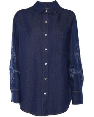 forte_forte Long Sleeved Denim Shirt - Blue