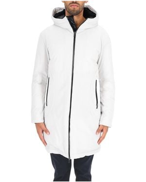 Herno Straight Hem Long-Sleeved Carcoat - White