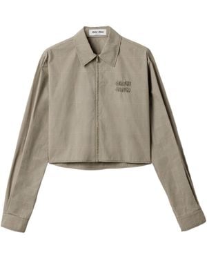 Miu Miu Technical Check Shirt - Natural