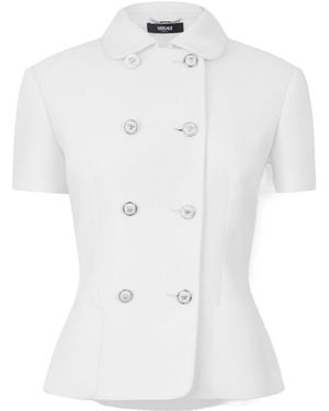 Versace Structured Short-Sleeve Blazer - White