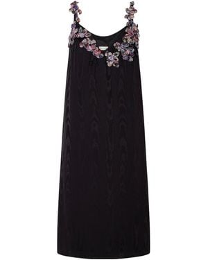 Dries Van Noten Textured Slip Midi Dress - Black