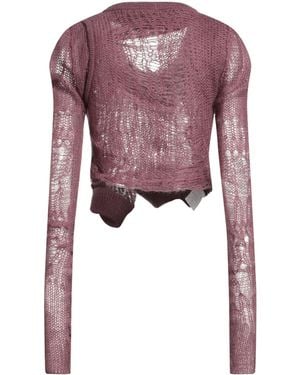 Rick Owens Openwork Mesh Knit Top - Purple