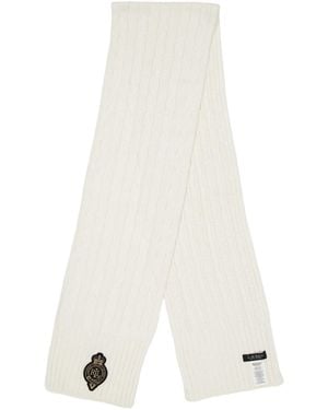 Ralph Lauren Cable Knit Scarf - White