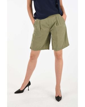 Woolrich Pleated Elastic-Waist Shorts - Green