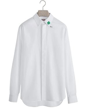 Dior Shirt With Clover Embroidery - White