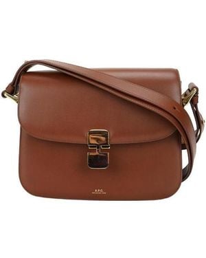 A.P.C. Grace Foldover Shoulder Bag - Brown
