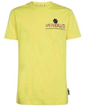 Philipp Plein T-Shirt With Round Neck And Short Sleeves - Yellow