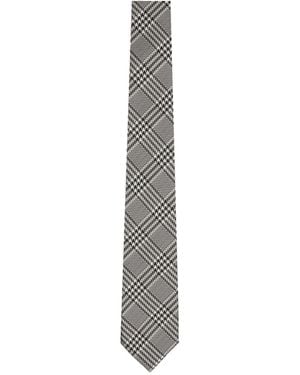 Tom Ford Mouline Prince Of Wales Pointed Tie - White