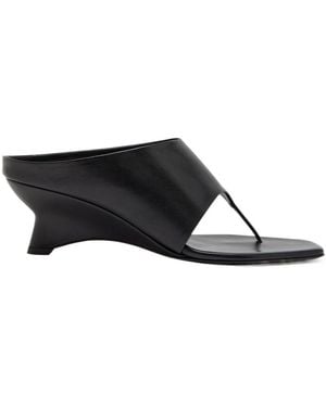 KHAITE Leather Mules - Black